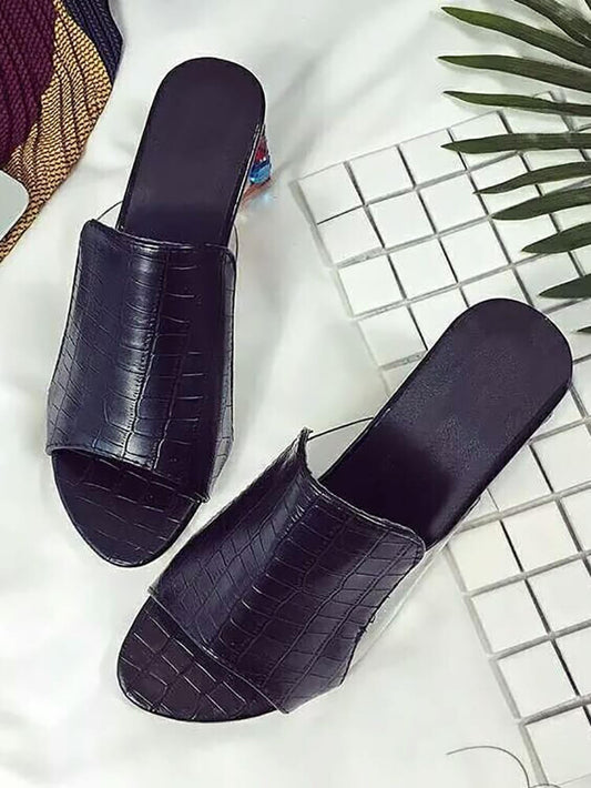 Colorful Crystal Patchwork Chunky Slide