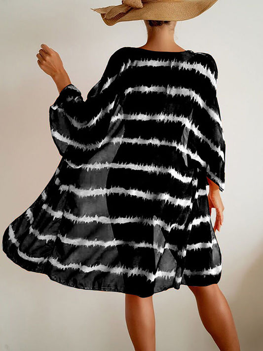 Trajes de baño con estampado teñido anudado de tres piezas