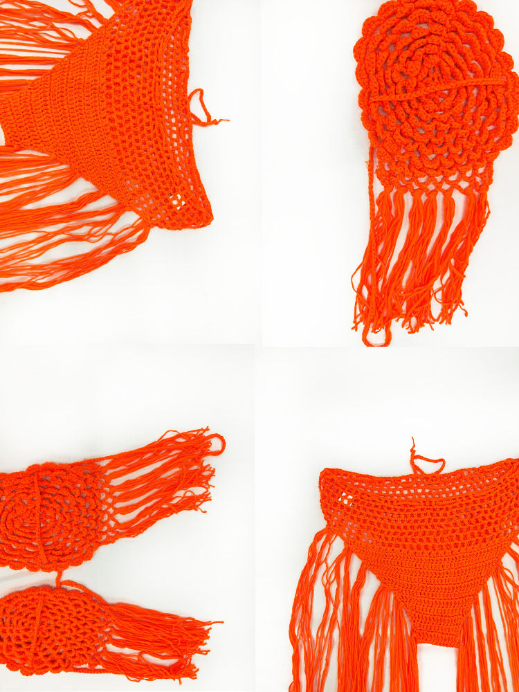 Trajes de baño ahuecados con borlas de dos piezas