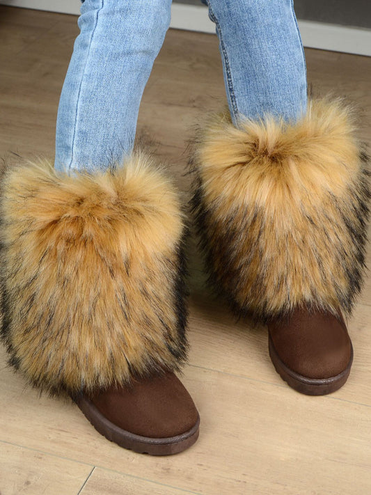 Y2K Fur Platform Mid-Calf Winter Boots