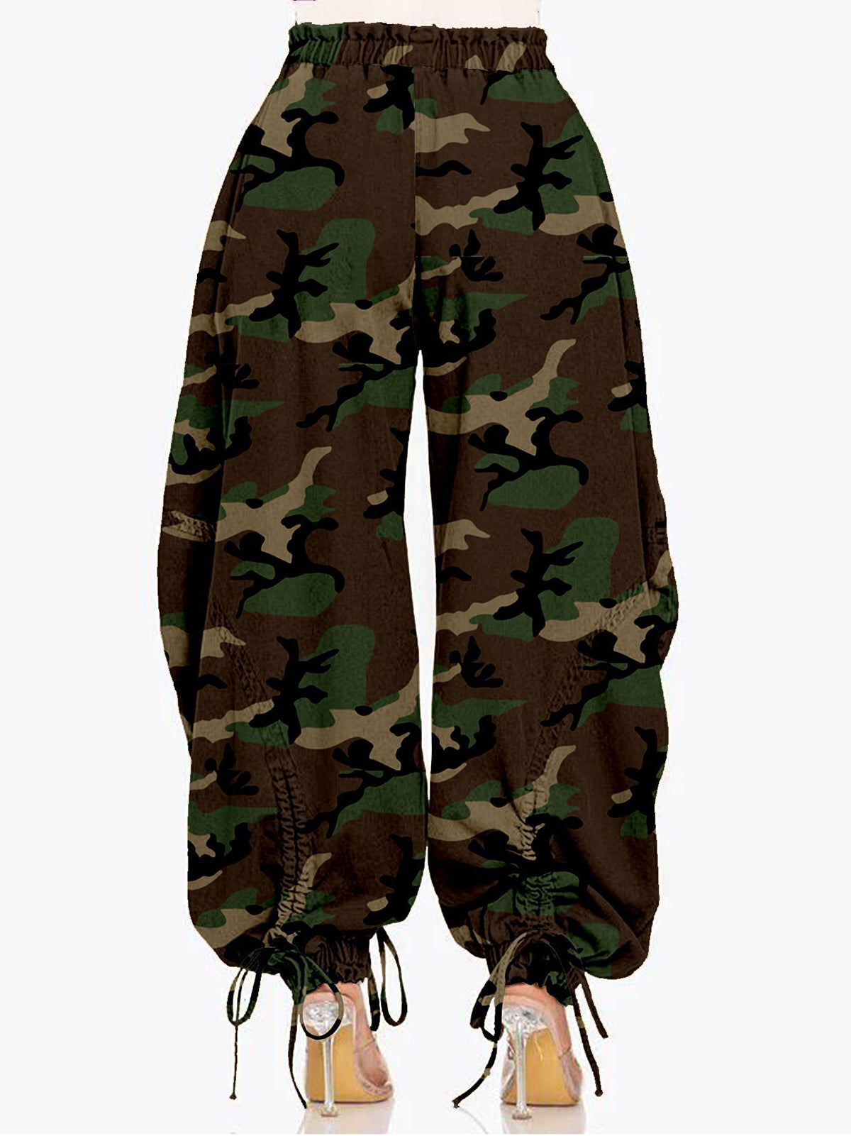 Camouflage Print Drawstring Harem Pants