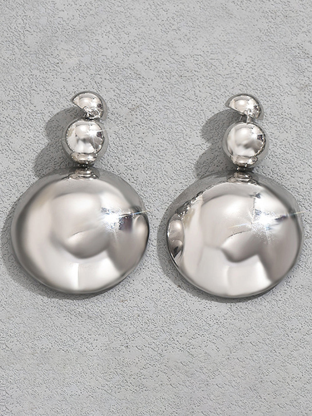 Metal Beaded Necklace Earrings Jewelry Set