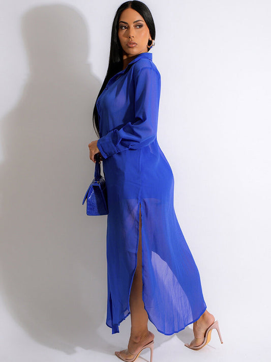 Tops y pantalones cortos de manga larga de gasa de dos piezas