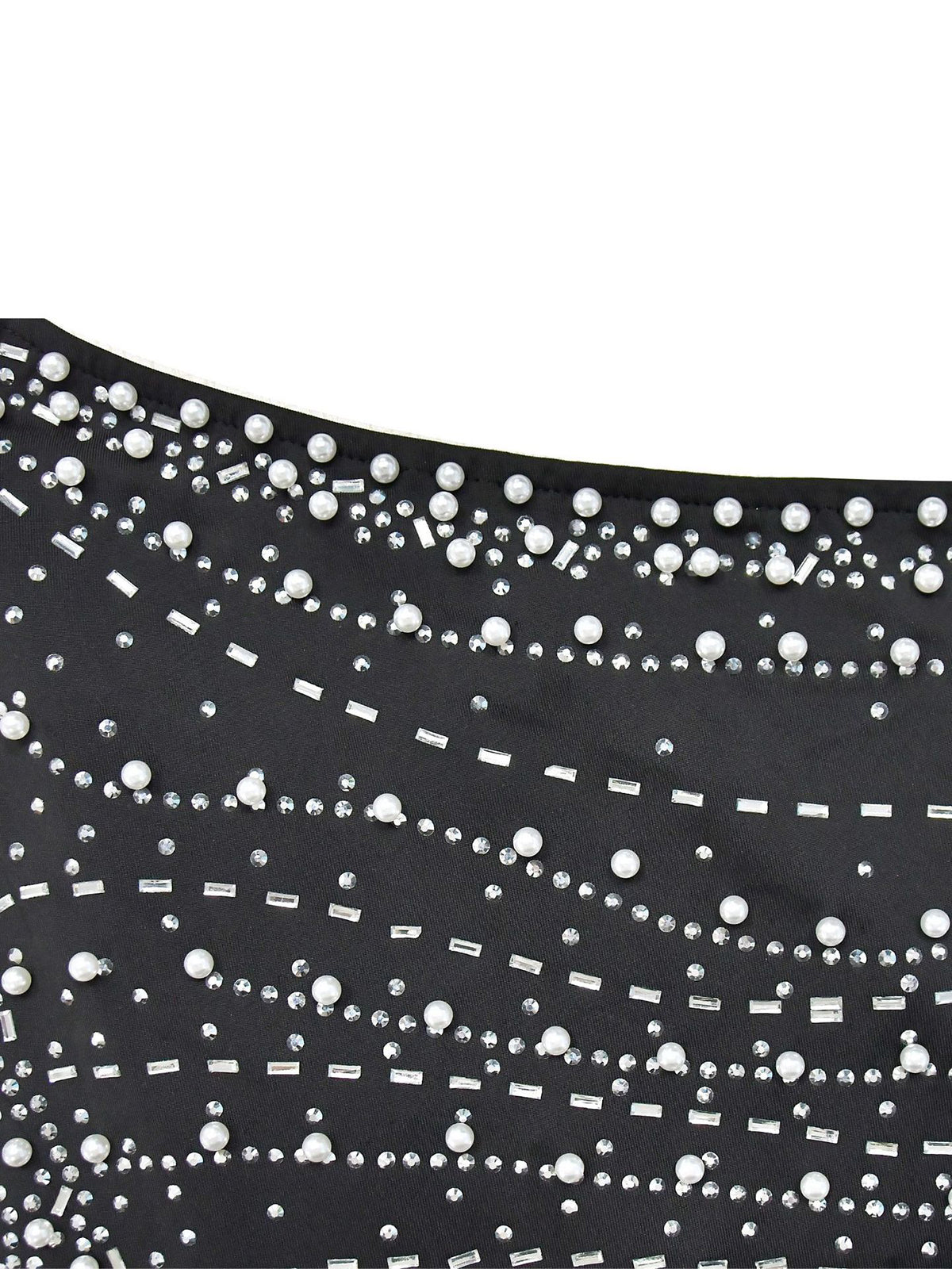 Rhinestone One-Shoulder Maxi Dress