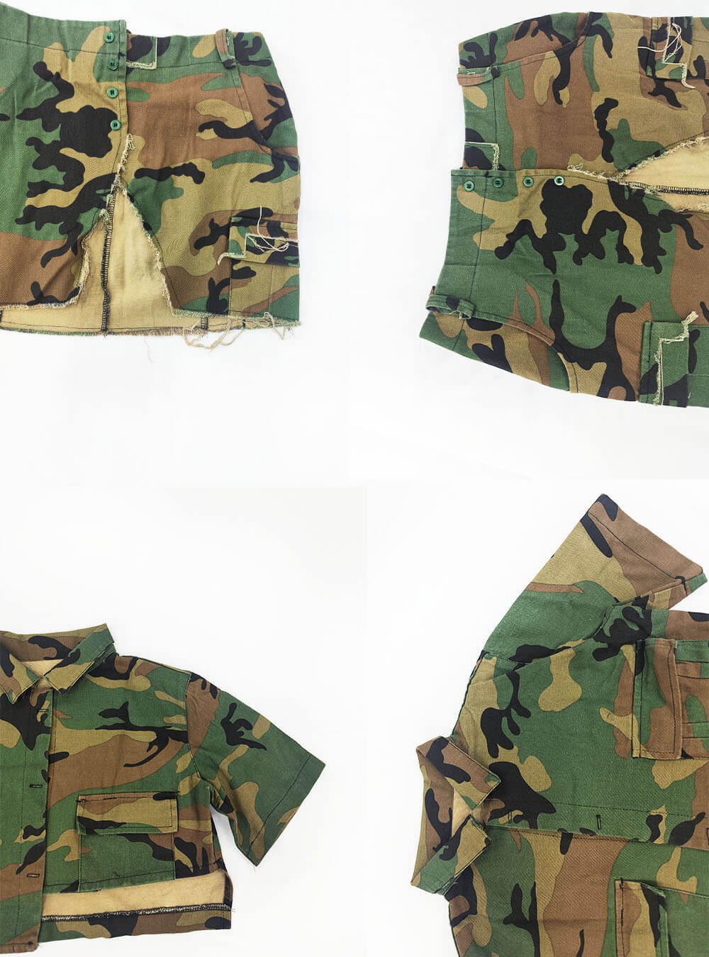 Chaquetas de camuflaje de dos piezas y faldas divididas
