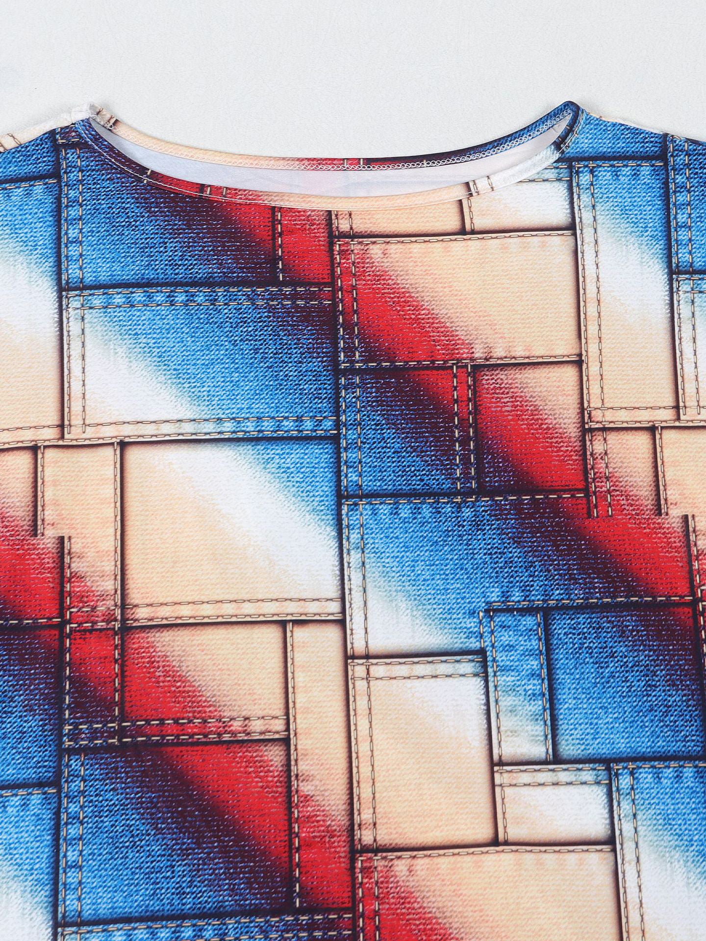 Printed Ruched Long-Sleeve Dress Set