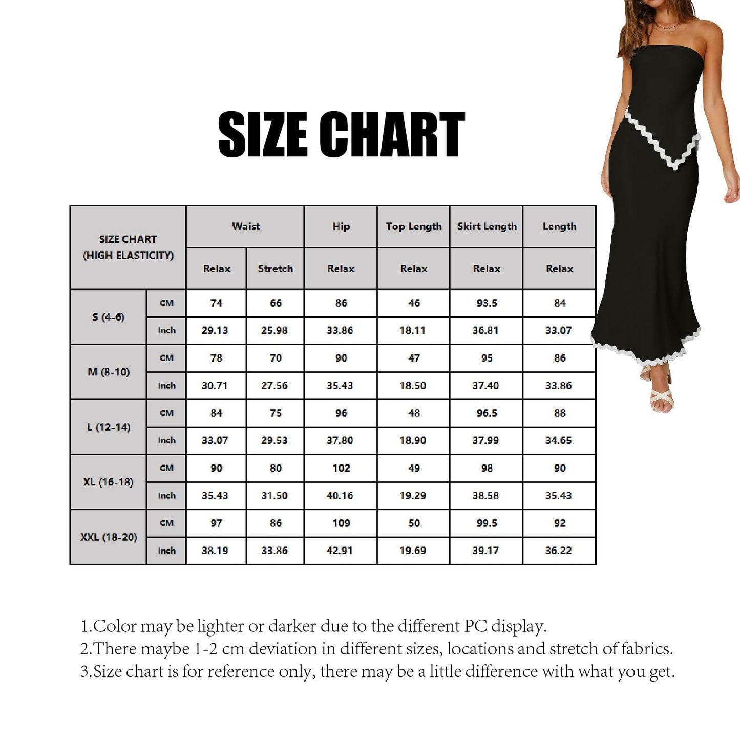 Two Piece Irregular Tube Top Maxi Skirt