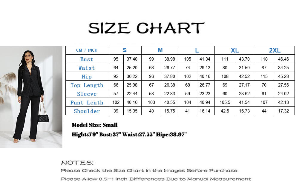 Two Piece Pleated Shirt Wide Leg Pants