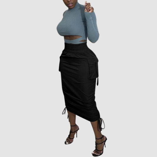 Faldas cargo con parche de bolsillo y cordón ajustable