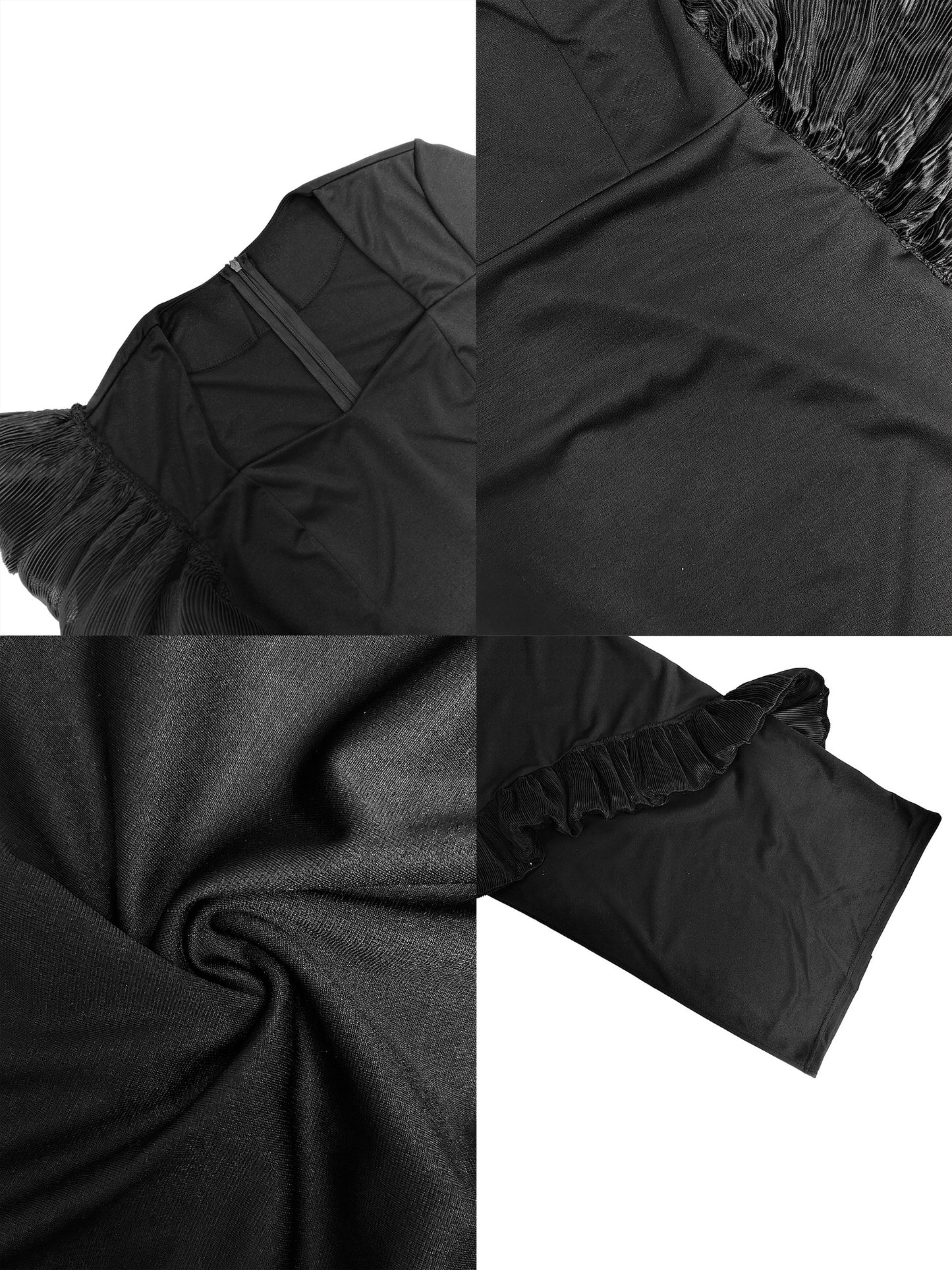 Long Sleeve Ruffle Hem Back Cut-Out Dress