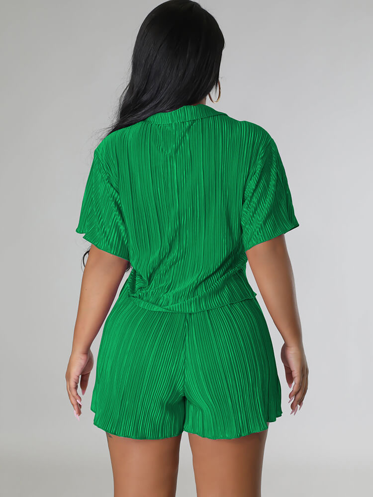 Two Piece Short Sleeve Shirts Shorts