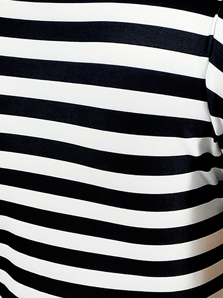 Plus Size Striped Dress with Pockets