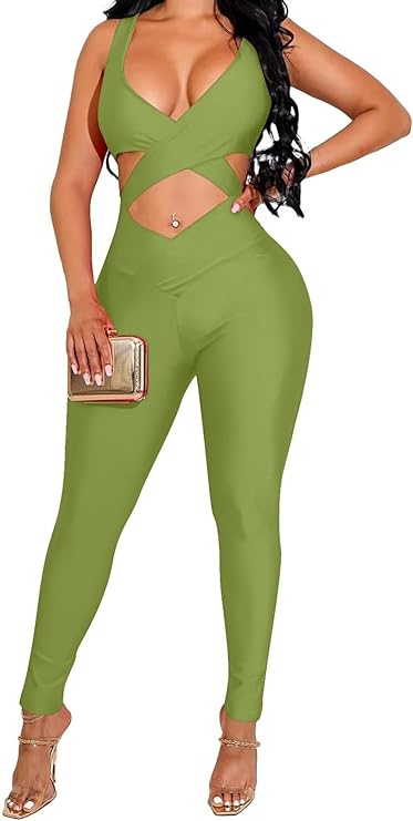 Sleeveless Cut Out Bodycon Jumpsuit