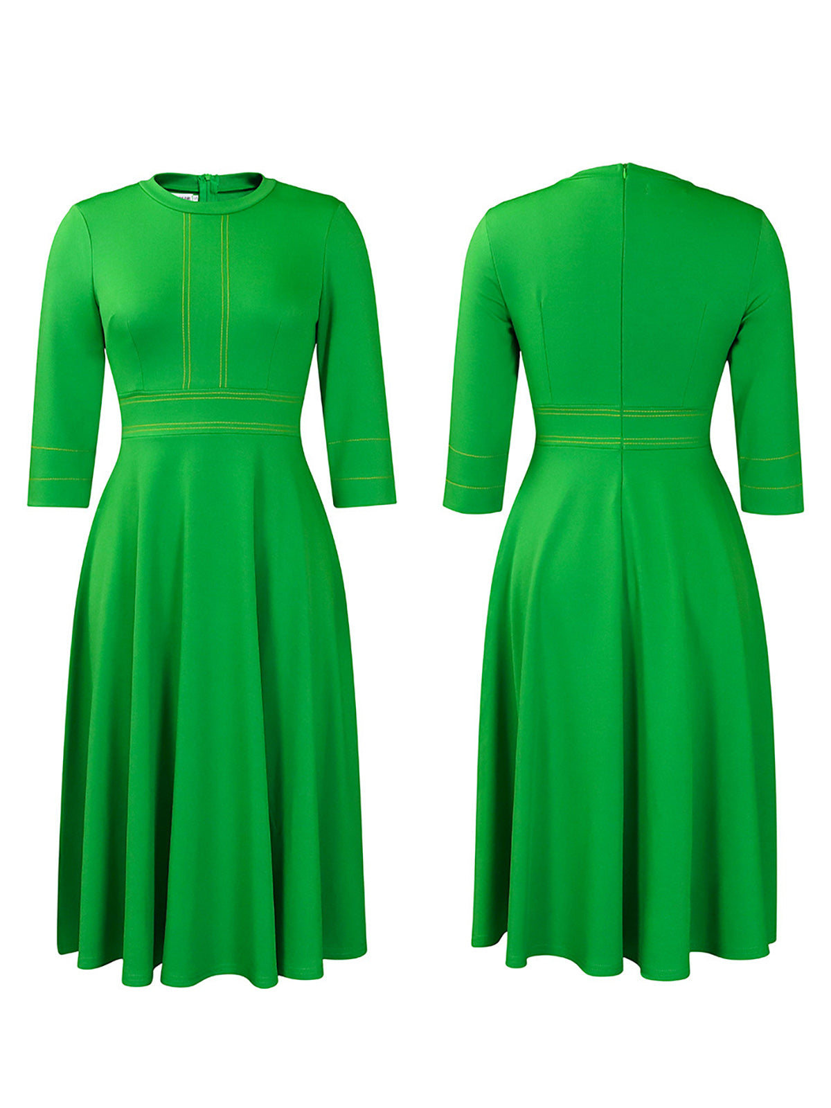 Plus Size Half Sleeve Stand Collar Dress