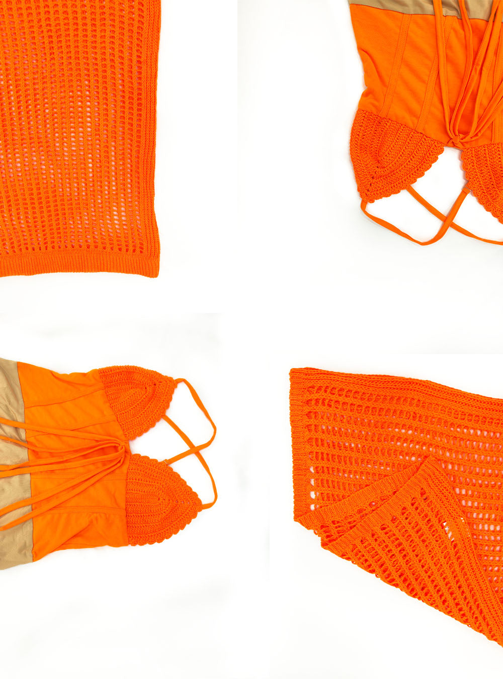 Conjunto de falda de punto con tirantes finos y espalda descubierta ahuecada