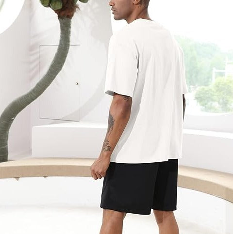 Mens Solid Color Short Sleeve Top