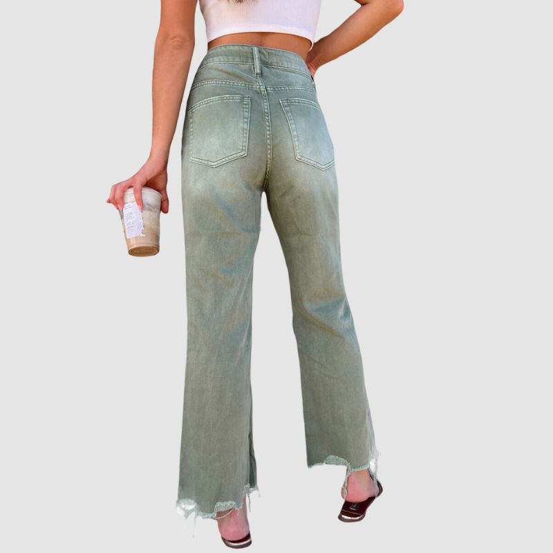 Wash Ripped Bootscut Jeans