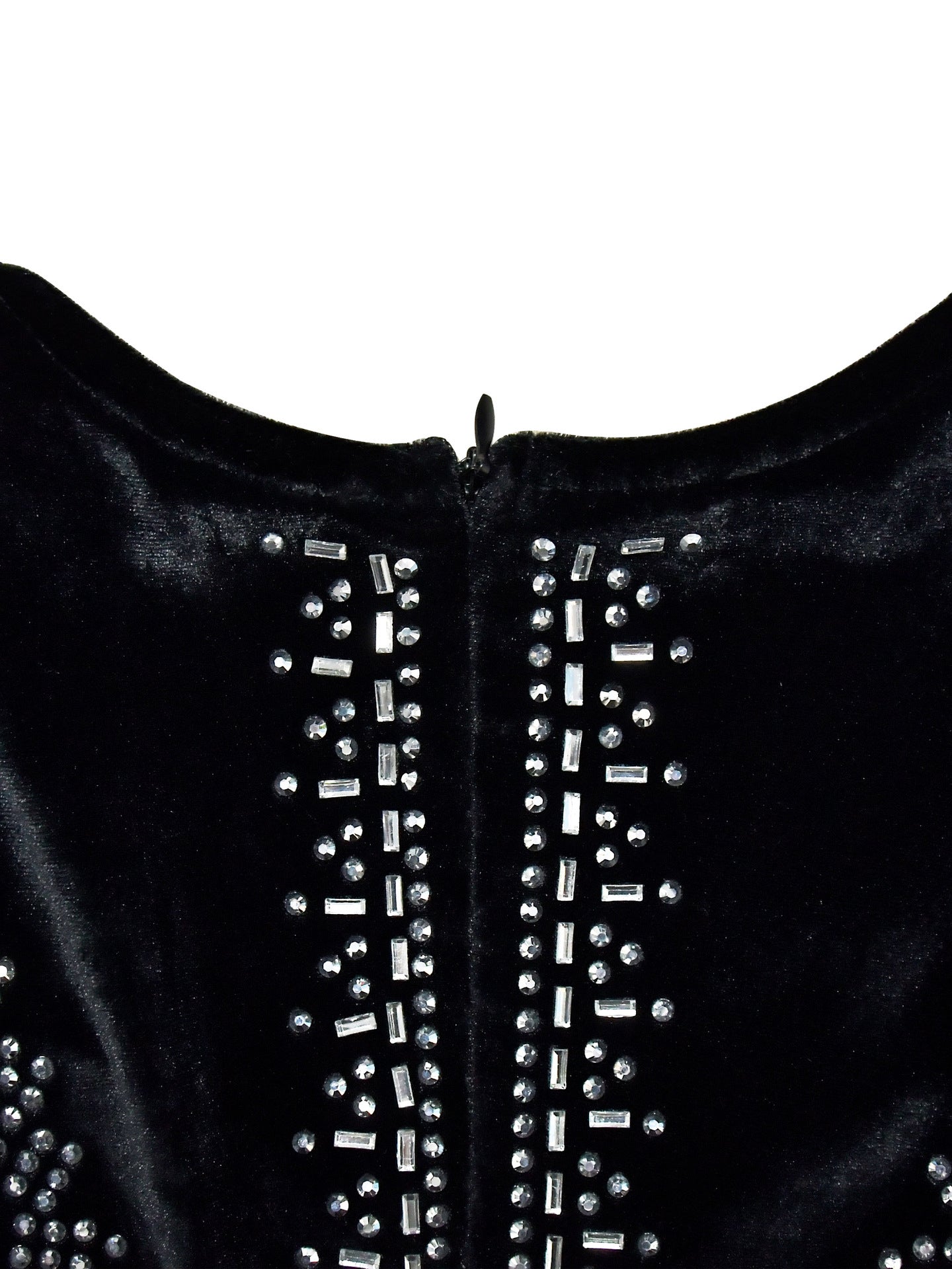 Rhinestone Velvet Mesh Maxi Dress