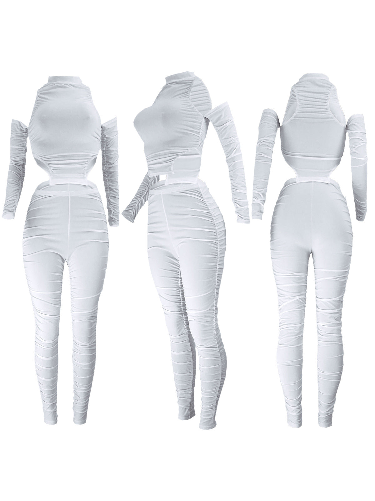 Two-Piece Off-Shoulder Pleated Pants Set