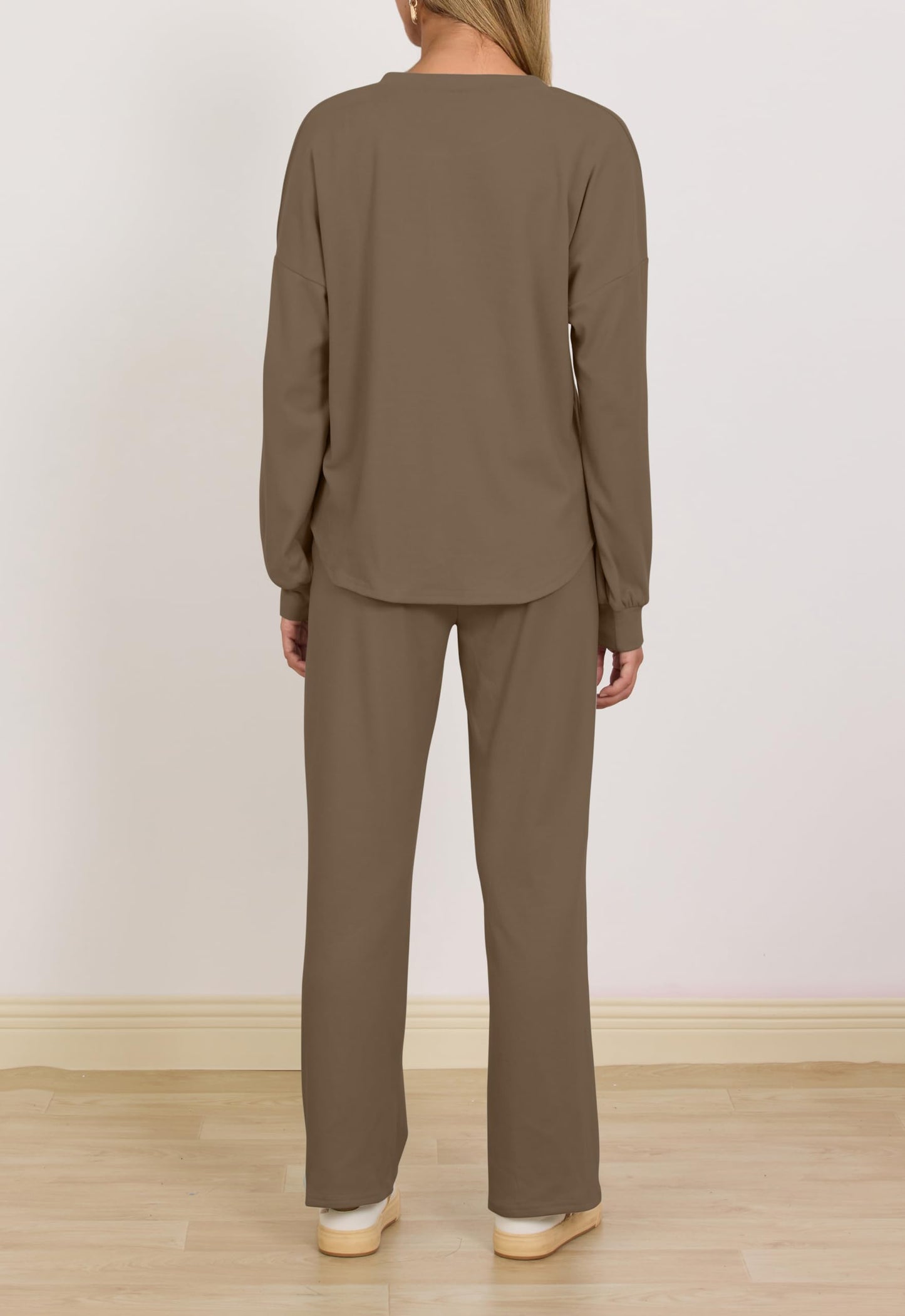 Two Piece Button Long Sleeve Shirt Pant Sets