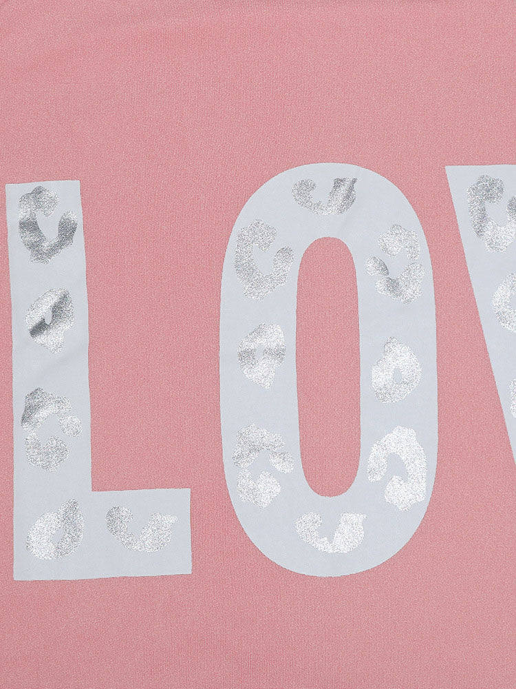 Conjuntos de pantalones casuales con estampado de leopardo y letras de dos piezas