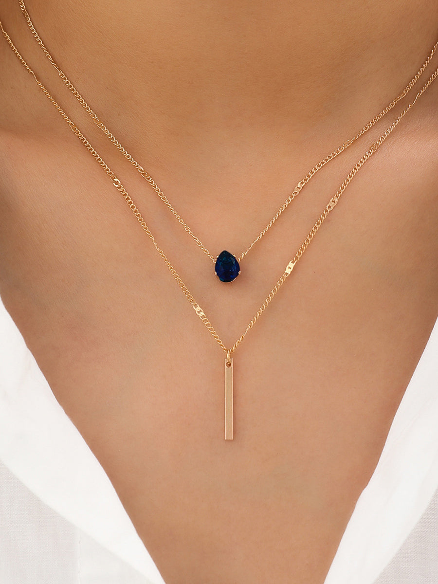 Conjunto de collar de dos piezas de doble capa