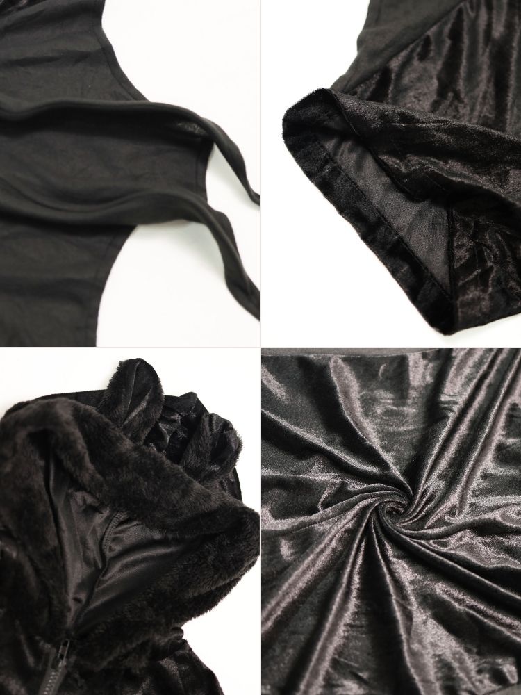 Disfraz de murciélago acogedor con cremallera y manga dolman de Halloween