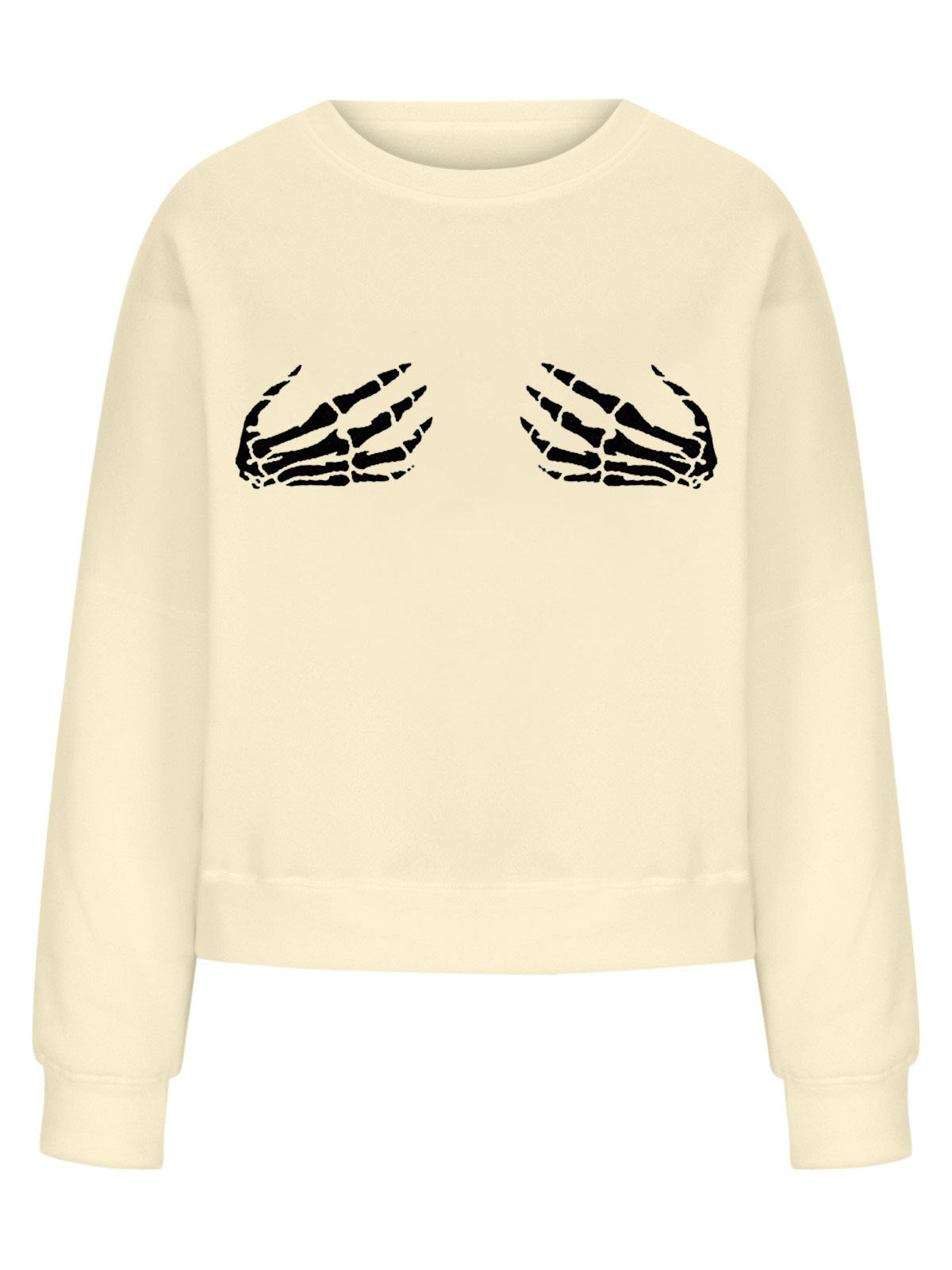 Halloween Skeleton Paw Print Oversized Sweatshirt