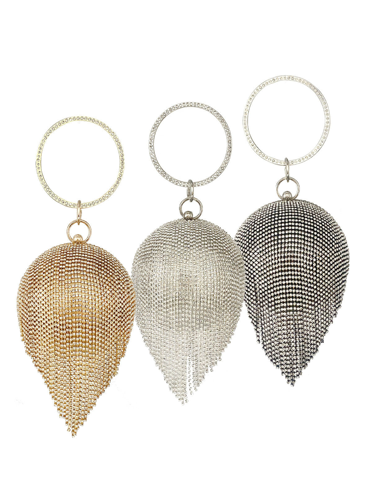 Rhinestone Tassel Clutch Handbag