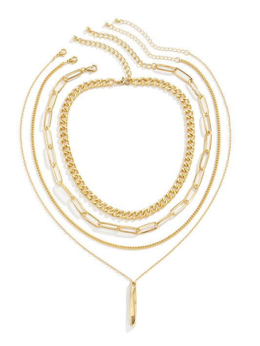 Chain Layered Initial Necklaces