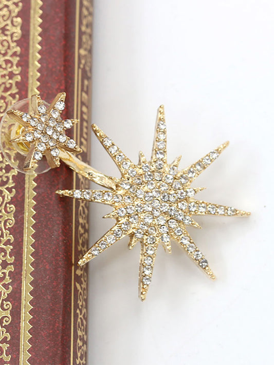 Glitter Rhinestone Snowflake Earrings