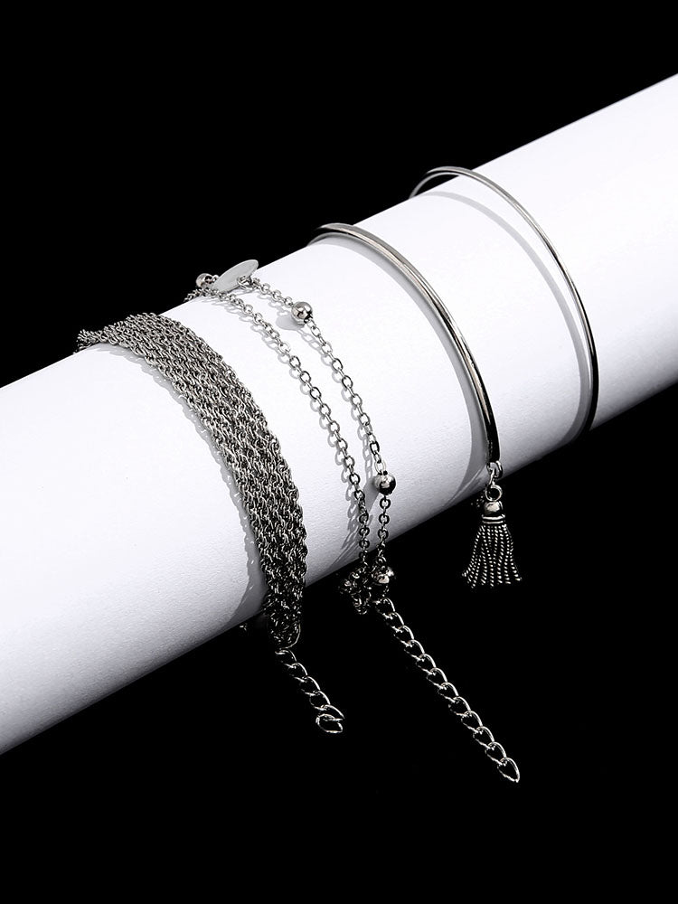 Minimalist Tassel Multilayer Chain Bracelets