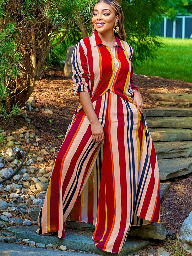 Trajes de dos piezas con blusas largas y pantalones largos