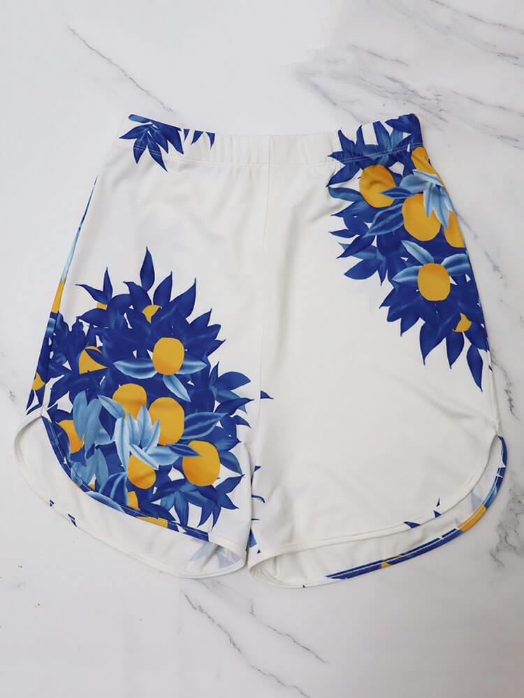 Trajes de pantalón floral de manga larga de dos piezas