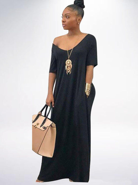 Kaftan Loose Pockets Boho Maxi Dress
