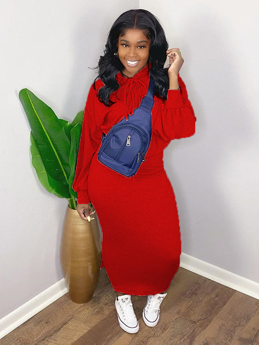 Top corto de dos piezas con cuello redondo y falda ajustada