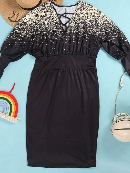 Vestidos midi estampados con manga larga tipo farol