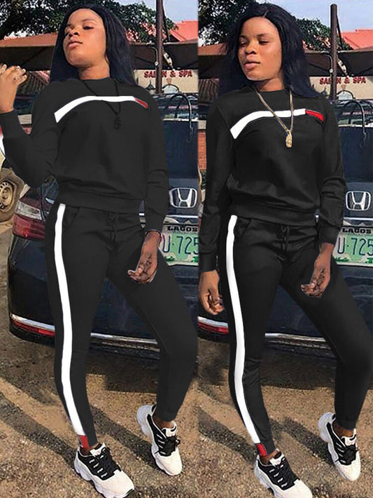 Two Piece Sweatshirt Bodycon Pants Set Sweatsuits