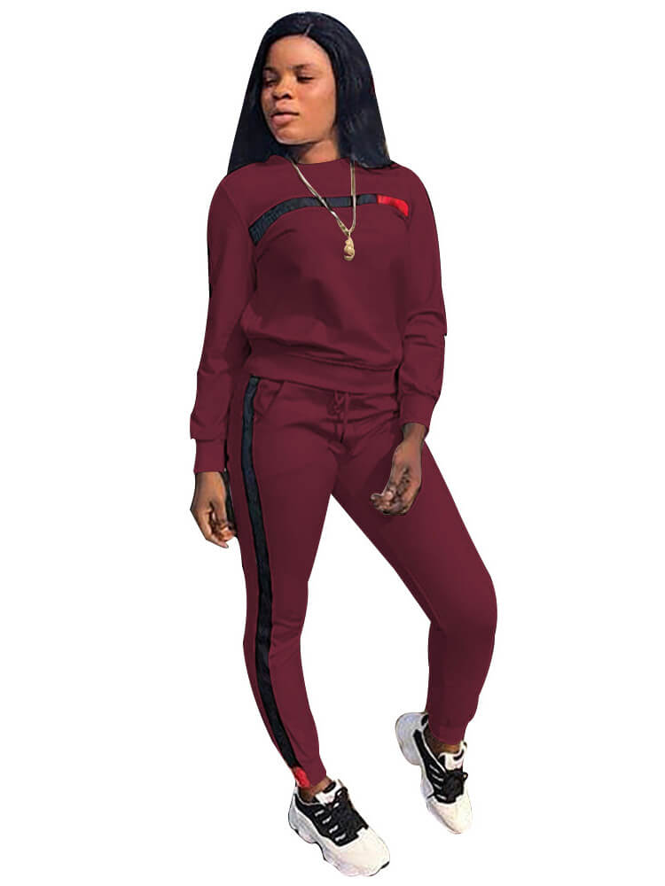 Two Piece Sweatshirt Bodycon Pants Set Sweatsuits