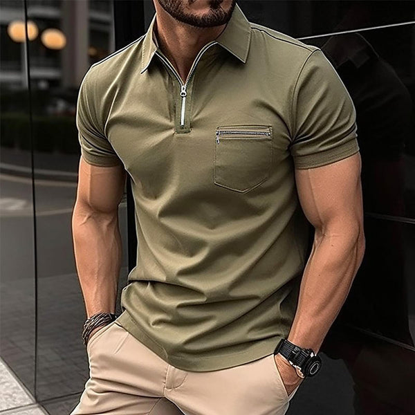 Mens Short Sleeve Solid Color Polo Shirts