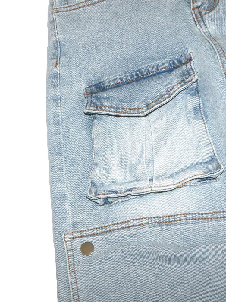 Multi-Pocket Straight Leg Jeans
