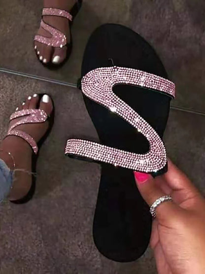 Rhinestone Patchwork Flip Flop