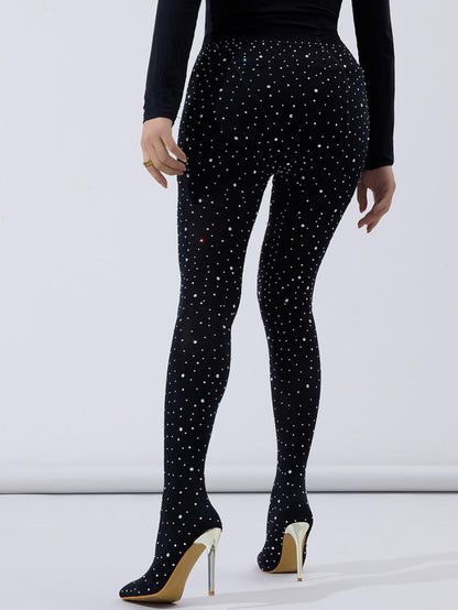 Rhinestone Stiletto Pointed Toe Pants Boots