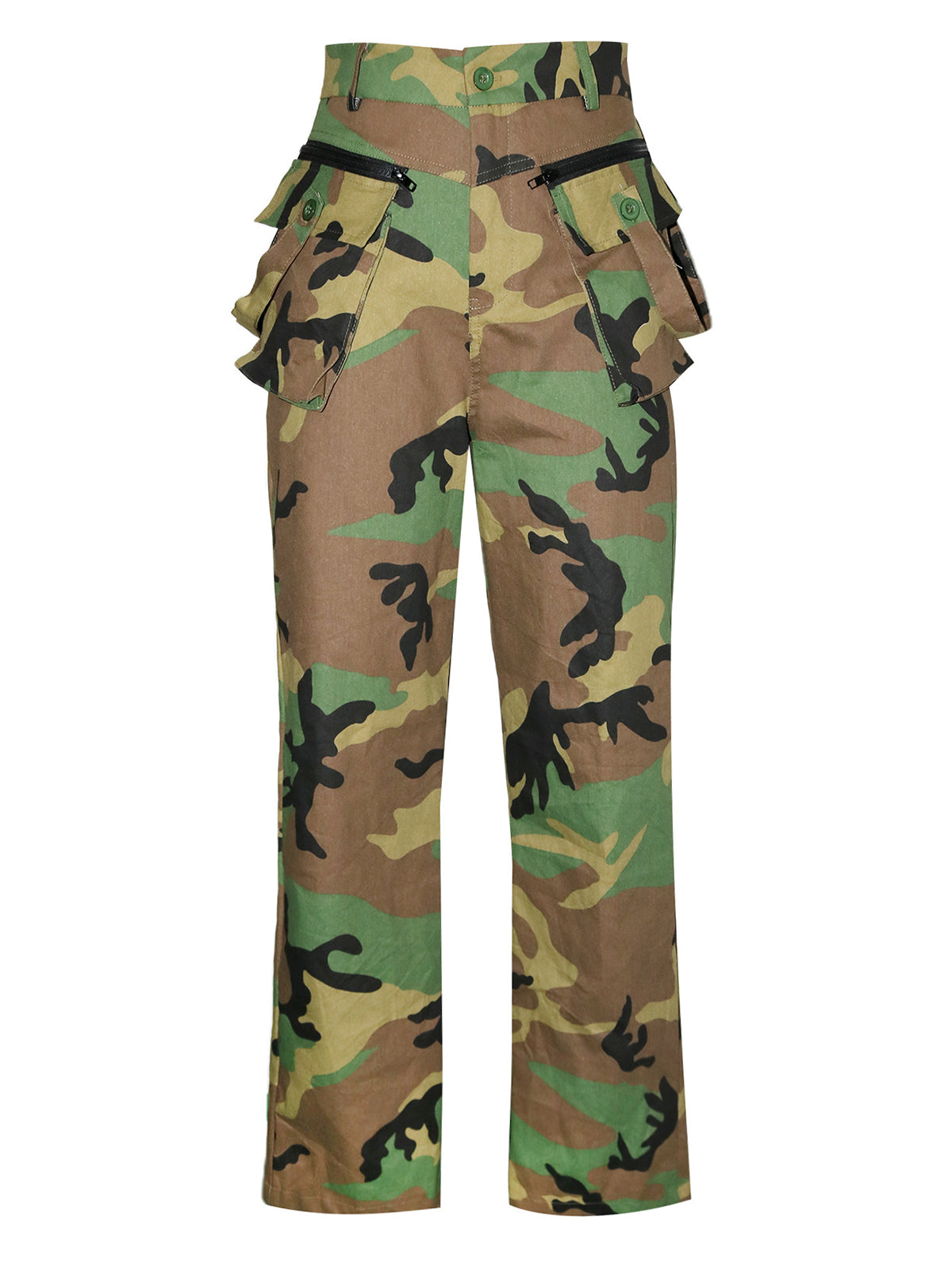High Waist Camouflage Cargo Pants
