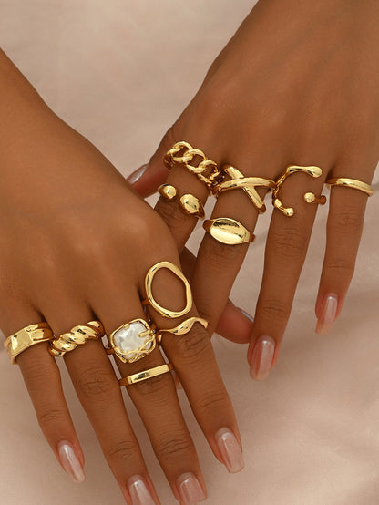 Adjustable Geometric Ring Set