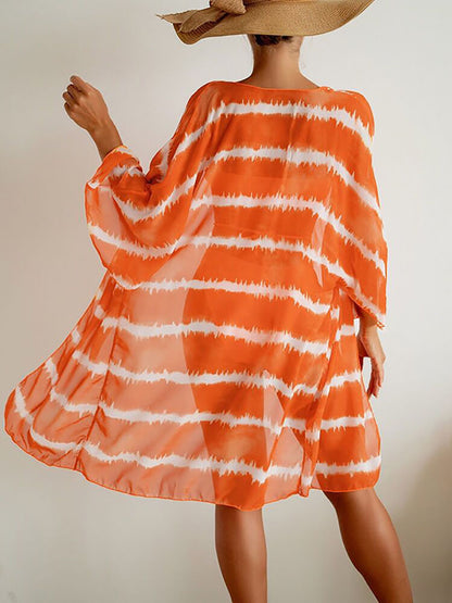 Trajes de baño con estampado teñido anudado de tres piezas