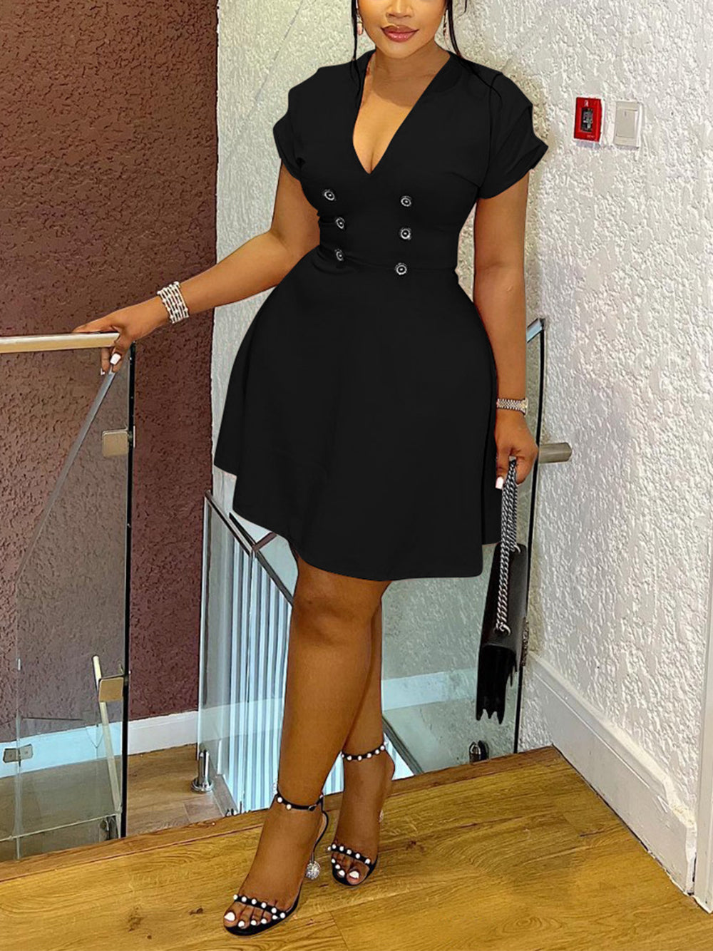 Plus Size Double Breasted Blazer Dress