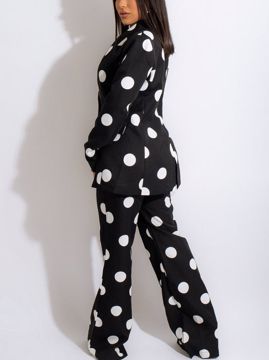 Polka Dot Blazer Pants Sets