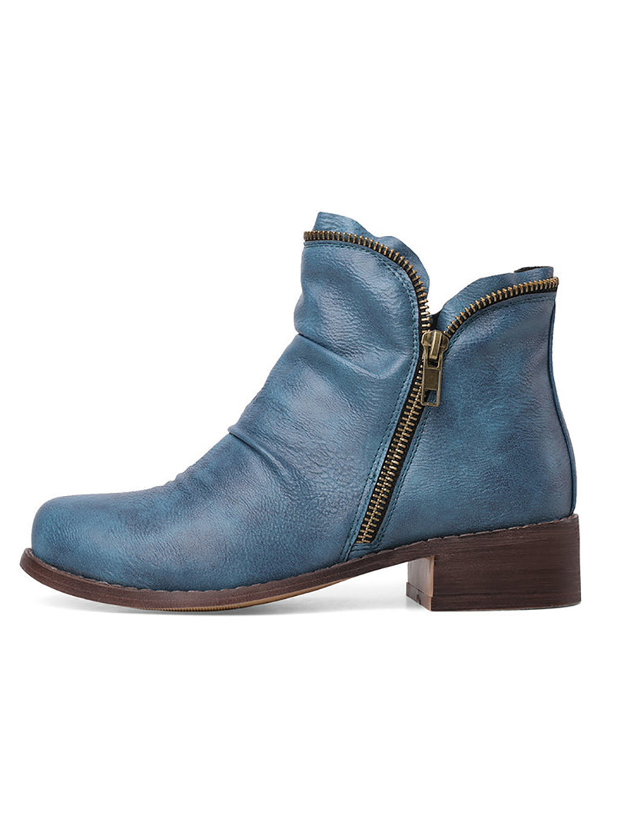 Plus Size Chelsea Side Zipper Ankle Boots