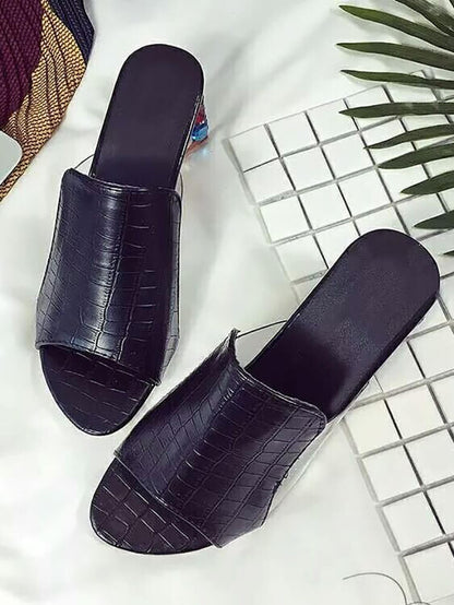 Colorful Crystal Patchwork Chunky Slide